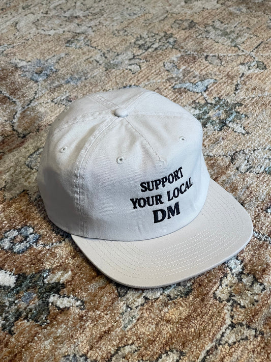 Support your local DM 5-panel cap in Bone