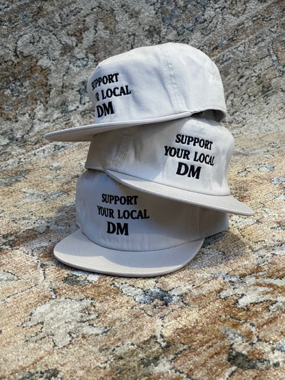 Support your local DM 5-panel cap in Bone